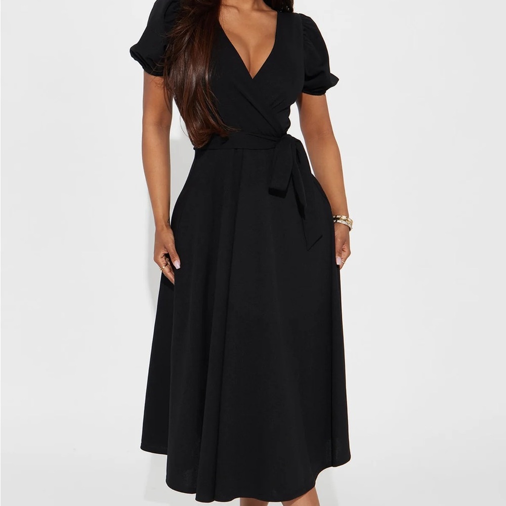 Fashion Nova Good Intentions Black Midi Dress